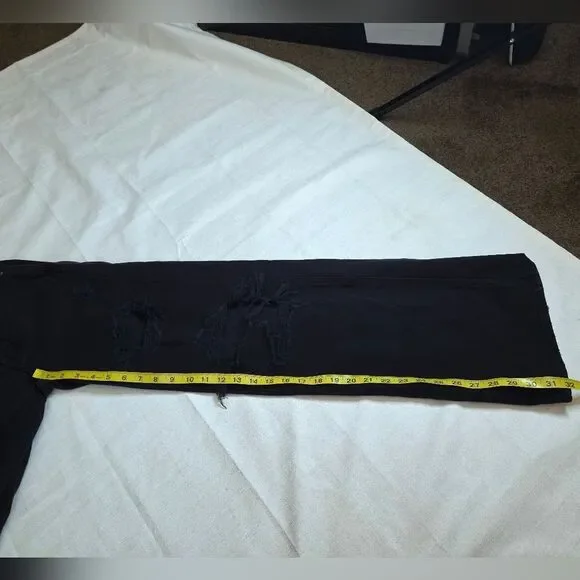 PacSun Black Eco Distressed High Waisted Baggy Jeans Grunge Rocker Size 23 - Picture 3 of 12